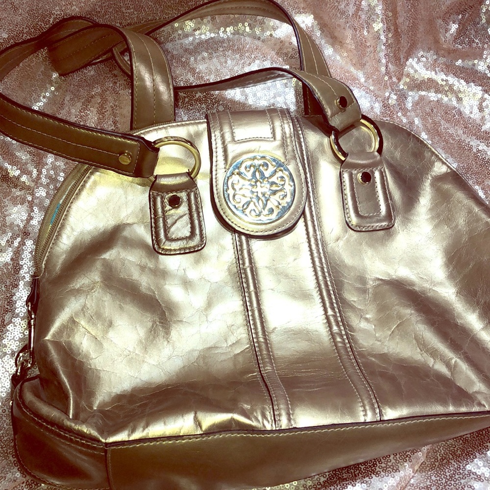 Gold leather Solina Shoulder Bag!